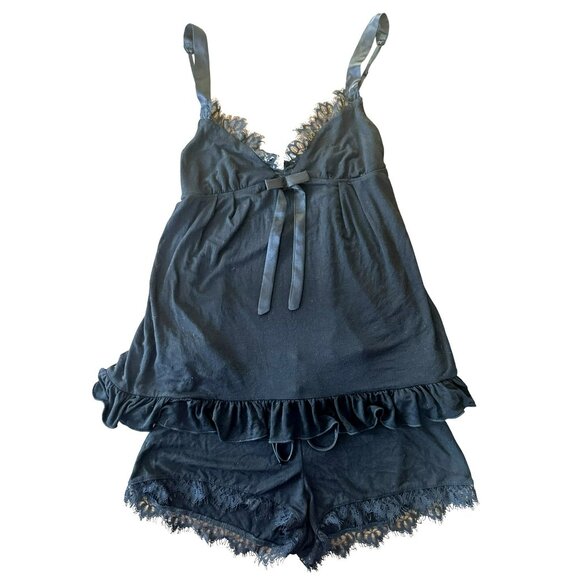 Fleur't Other - Fleurt Womens Black Lingerie Set Camisole Shorts M/L Medium Large Pajamas NWT